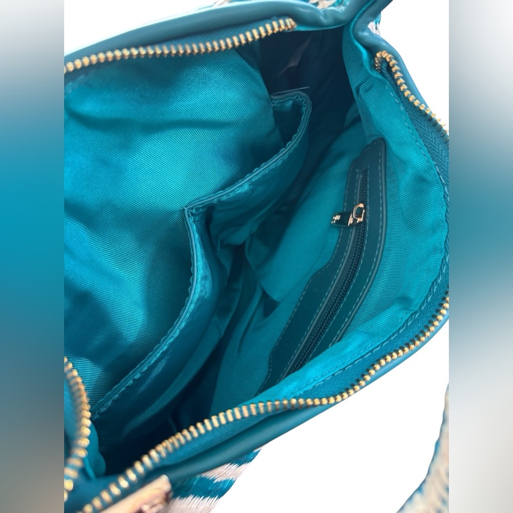NWT Melie Bianco Anthropologie Brigitte Striped Raffia Large Beachy Bag Summer - Picture 14 of 15